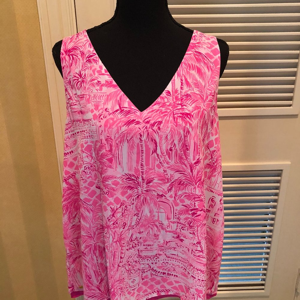 Lilly Pulitzer Sleeveless Reversible Florin Top Pink XL